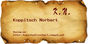 Koppitsch Norbert névjegykártya